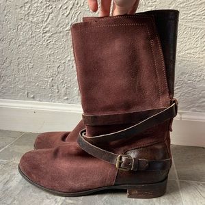 Ugg Leather and Suede Moto Biker Boots